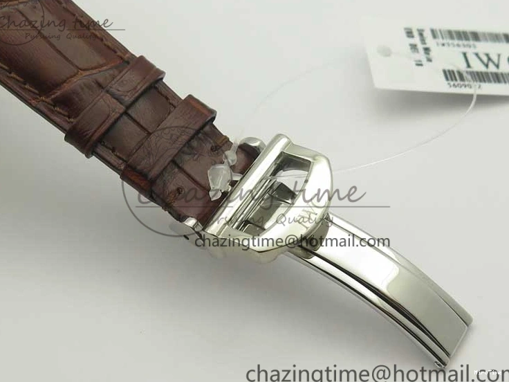 MIROTIME 0122 Portofino Automatic SS TWF 1:1 Best Edition Silver Dial Gold Markers on Brown Leather Strap A Bright 7203